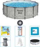 Bestway Rond Steel Pro MAX Zwembad - Steenprint - 427 x 122 cm