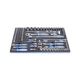 Unior 621389 621389-Juego 1/4 inch, 3/8 inch en 1/2 inch Bandeja SOS96 Serie 964/30SOS, blauw