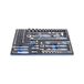 Unior 621389 621389-Juego 1/4 inch, 3/8 inch en 1/2 inch Bandeja SOS96 Serie 964/30SOS, blauw