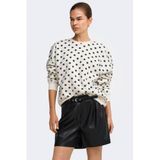 ONLY ONLY sweater met stippen - ecru/zwart
