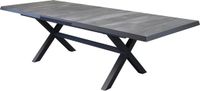 AVH-Collectie San Diego uitschuifbare dining tuintafel 204-264x100xH74 cm met kruispoot antraciet