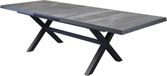 AVH-Collectie San Diego uitschuifbare dining tuintafel 204-264x100xH74 cm met kruispoot antraciet