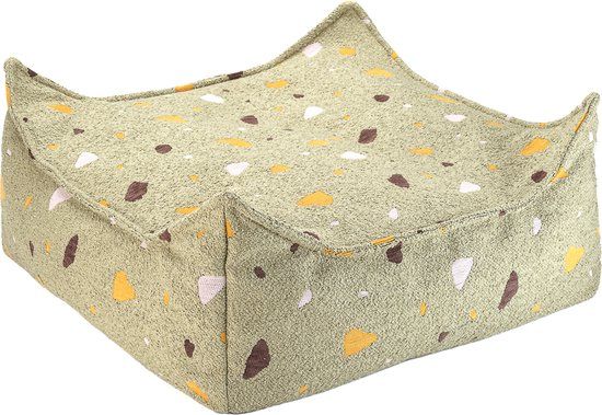 Wigiwama Teddy Square Ottoman / Poef - 80x70x50cm - Terrazzo Moss