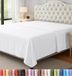 Drap plat (Queen, Blanc) microfibre brossée veloutée, respirant, extra doux et confortable - anti-froissage, anti-décoloration