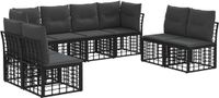 vidaXL - Bank loungeset - Polyester - Zwart