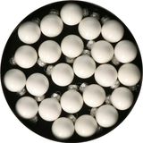 Othmar Decorations mini kerstballen - 48x st - wit - glas - 2,5 cm