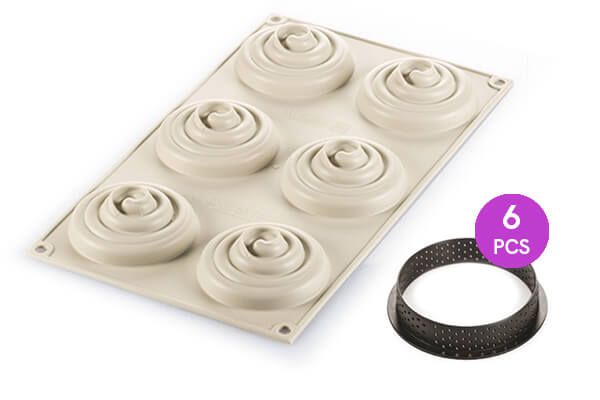 Silikomart TarteDecor Kit Mini Tarte Twist ø 70 cm - Silicone - Grijs - 2-delig