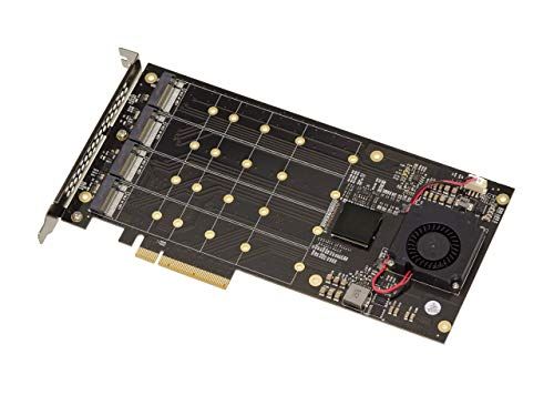 KALEA INFORMATIQUE PCIe 3.0 Controller-kaart 8 x voor 4 SSD M.2 NVMe M Key (M2 NGFF) chipset PLX8724 - bandbreedte 64 GB max. 12000 MB/s