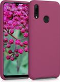 kwmobile telefoonhoesje geschikt voor Huawei P Smart (2019) - Hoesje met siliconen coating - Smartphone case in granaatappelrood