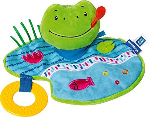 Ravensburger ministeps Knister-Frosch - Schmusetuch mit Beißring - Baby Spielzeug ab 0 Monate