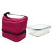 Nerthus FIH 1505 Zwarte Thermische Lunchtas Handtasmodel met Glazen Vershouddoos 1 L Dubbel Compartiment