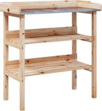 vidaXL Plantentafel met schappen 78x38x82,5 cm massief vurenhout
