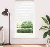 Maison Exclusive - Dubbele rolgordijn, blanc, 100x230 cm, largeur du tissu 95,9 cm, polyester