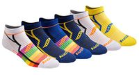 Saucony Bolt Performance Comfort Fit Onzichtbare sokken voor heren, Verschillende heldere kleuren (6 paar)