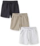 Minoti korte broek jongens 3-pack - katoen - grijs - zijzakken