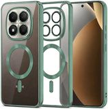 Techsuit Hoesje geschikt voor Xiaomi Redmi Note 15 Pro Plus / Xiaomi Poco M8 Pro - Luxury Crystal Back Cover - Geschikt voor MagSafe - Transparant/Lichtgroen