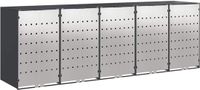 vidaXL Rangement pour poubelles pour 3 bacs Acier inoxydable Anthracite