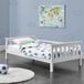 en.casa Lit enfant avec sommier et barrière de sécurité 80x160 cm blanc
