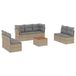 vidaXL 8-delige Loungeset met kussens, polyrattan, gemengd beige