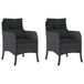 Syfax Bol Tuinstoelen 2 st met kussens poly rattan zwart