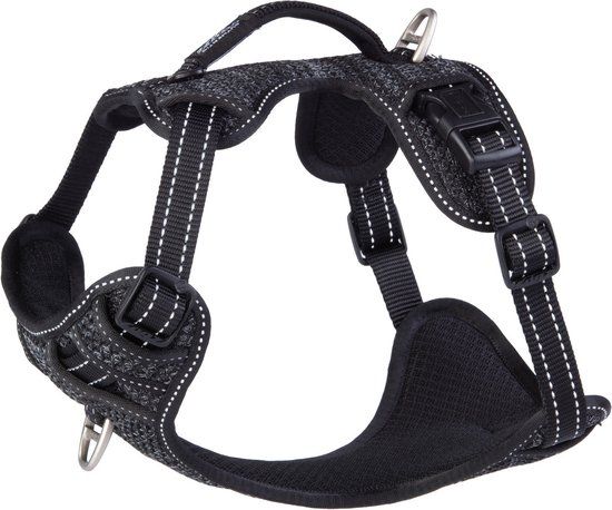 Rogz Explore Tuig Gevoerd Zwart - Hondenharnas - M 45-70 cm