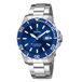 Festina Heren F20531/3 Automatisch Horloge Roestvrij Staal Zilverkleurig Blauw 20 ATM