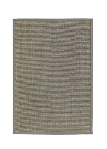 BODENMEISTER BM79109 Sisal tapijt met rand plat geweven loper lichtgrijs, Sisal, lichtgrijs, 67x133
