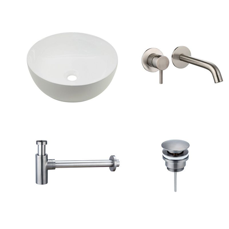 Badkamerplanet Waskomset Pisa Gun Metal Inbouwkraan 40,5x40,5cm