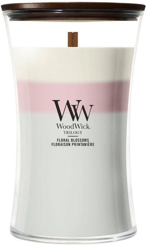 WoodWick Hourglass - Trilogy Floral Blossoms - Large Geurkaars - 130 branduren