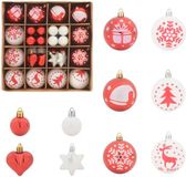vidaXL Kerstbal set 40 st rood en wit ø 6 cm kunststof