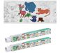 Relaxdays tafelkleed kleurplaat, set van 2, dieren, 3 m, kinderen, zelfklevend, kleurtafelkleed, papier, op rol, wit