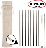 RVS rietjes (8 recht) herbruikbaar - Roestvrijstaal - Zilver