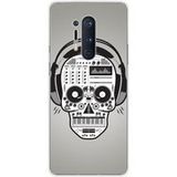 OnePlus Bedrukt siliconen hoesje compatibel met OnePlus 8 Pro Skull music