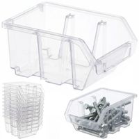 bouteille 10x boîte de tri boîte de rangement boîte empilable caisse empilable d'atelier transparente 11,5 x 8,5 x 6 cm