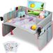 OEM Shenzhen Haorui Industrial Technology Co., Ltd. Opvouwbare tafel voor kinderen in de autostoel - Reizen bureau met dienblad, koelkast tablethouder en opbergtassen - Inclusief kleurplaten en stiften reistafel voor kinderen