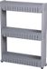 Urban Living Keuken/badkamer trolley - 3 lagen - kunststof - grijs - met wielen - L54 x B12 x H71 cm