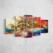 Homemania Kleurbord, 5 stuks, Abstract for Living, Room-Multicolor, 100 x 3 x 60 cm, HM205PKNV-266, polyester, hout