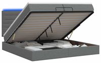 vidaXL Ottomaanse Bed met Matras en LED Donkergrijs 200 x 200 cm Stof