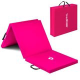 THUNDER Gymnastiekmat opvouwbaar – Trainingsmat 180x60x4/5 cm & 195x100x5 cm – Antislip, met handgrepen, vechtsport- & fitnessmat voor thuis