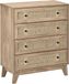 HOMCOM Commode met 4 laden, 80 x 35 x 95 cm, lichte houtlook