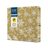 PAW Servetten 33 x 33 cm, 20 stuks - Dubbel Ontwerp Sneeuwvlokken Goud