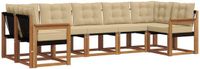 vidaXL Acacia Hout Hoek Loungeset 7-zits Natuurlijk en Beige
