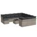 VidaXL 12-delige Loungeset met Kussens Poly Rattan Lichtgrijs
