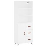 vidaXL Hoge kast, wit, 69,5 x 34 x 180 cm, houtvezel