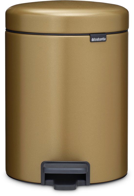Brabantia NewIcon Prullenbak - 5 liter - Badkamer - Warm Brass