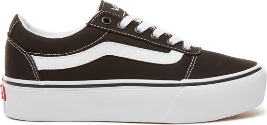 Vans - Ward Platform - Skate laag - Dames - Maat 39 - Zwart;Zwarte - Black/White Canvas