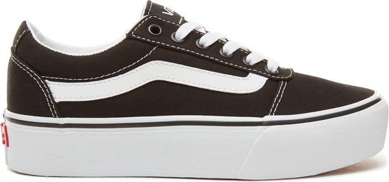 VANS WM Ward Platform (Canvas) Black/White - Maat 39 - Dames