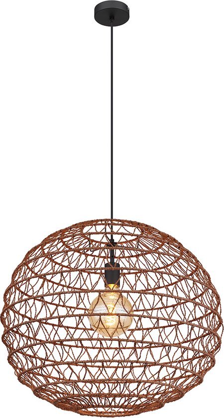 Globo hanglamp Senni - zwart - metaal - 59 cm - E27 fitting - 15689H2B