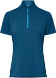 Dames VAUDE Adlux HZ Shirt Dames Shore Blue XL Korte mouw Korte rits Normaal
