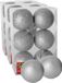 Gerimport Boules de Noël 18x - Argent - plastique paillettes - 4 cm